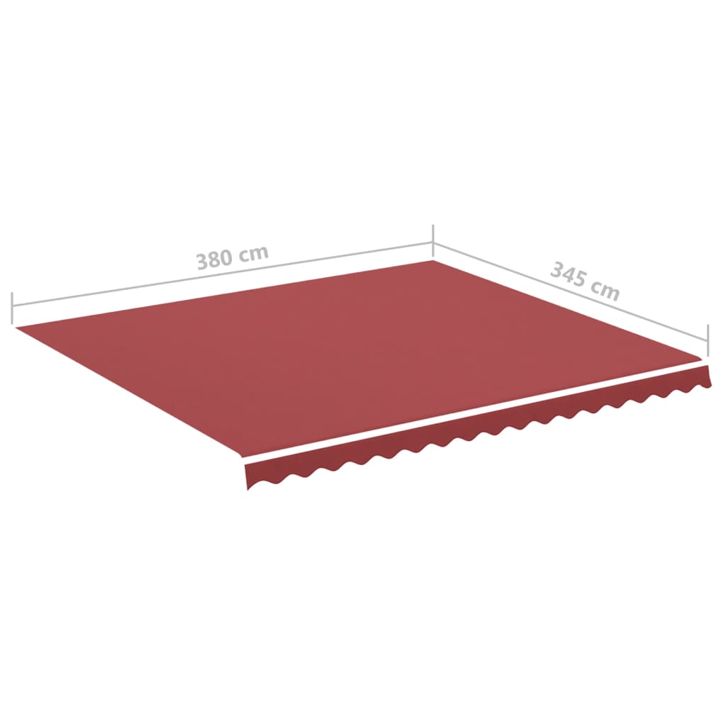 udskiftningsdug til markise 400x350 cm polyester bordeauxfarvet