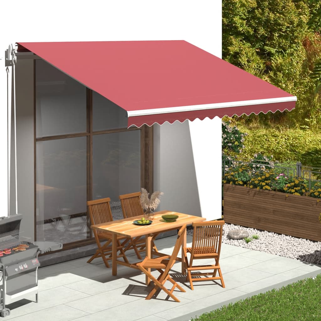 udskiftningsdug til markise 400x350 cm polyester bordeauxfarvet