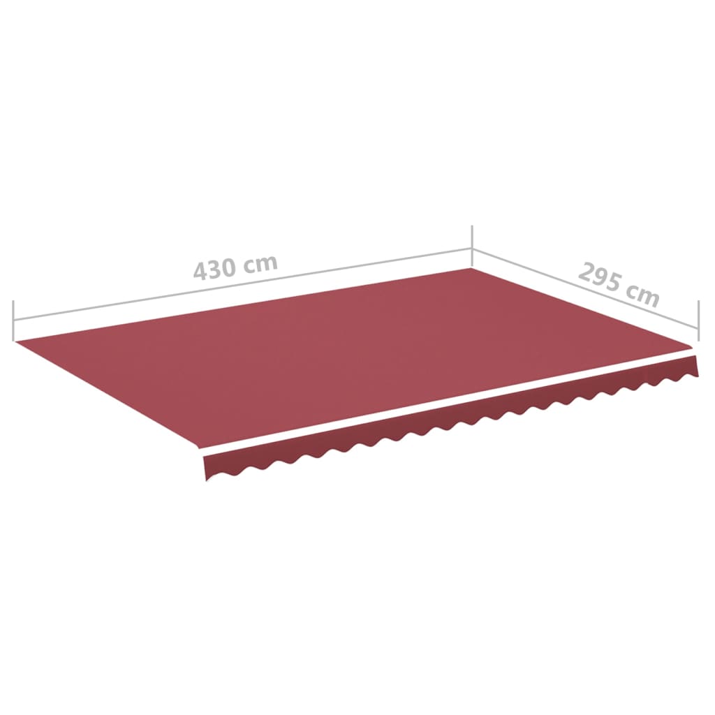 udskiftningsdug til markise 450x300 cm polyester bordeauxfarvet
