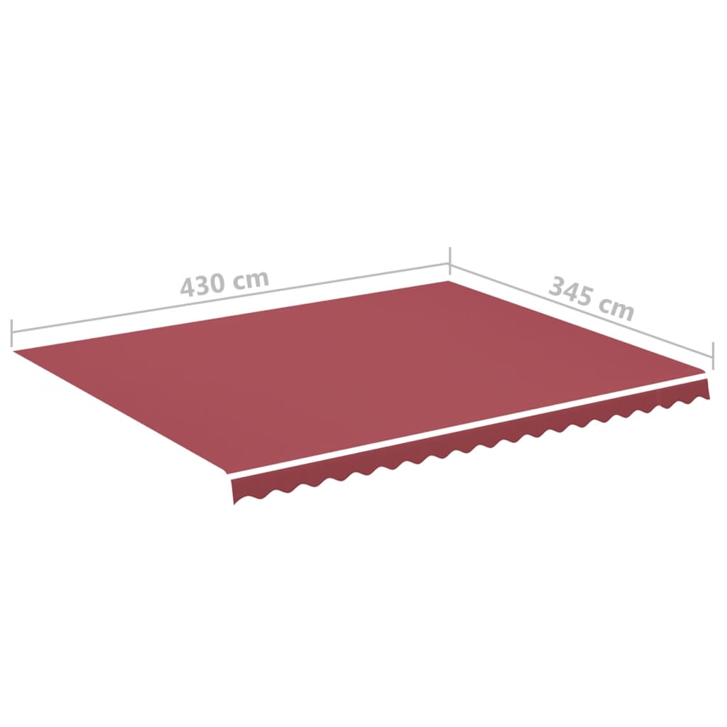 udskiftningsdug til markise 450x350 cm polyester bordeauxfarvet