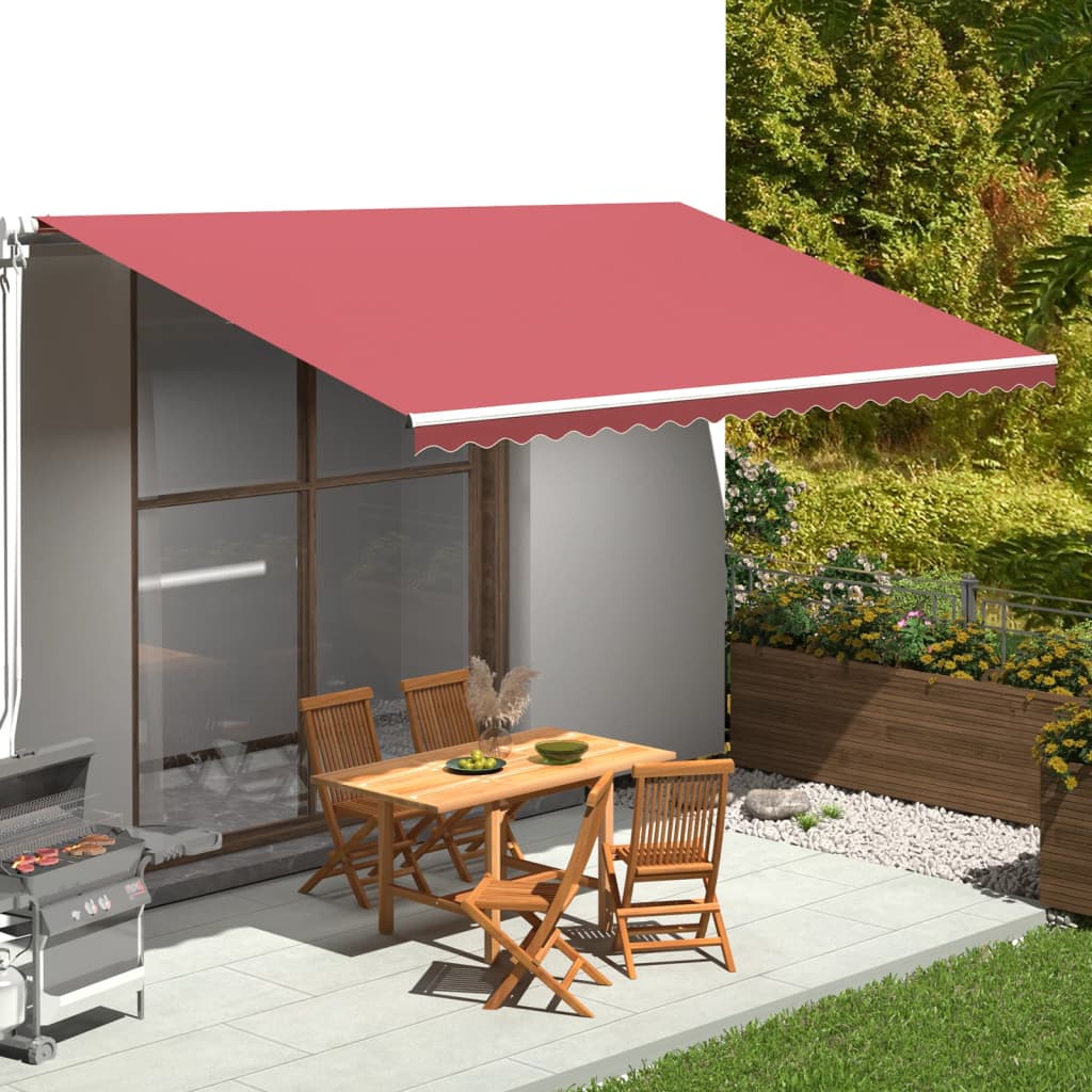 udskiftningsdug til markise 500x300 cm polyester bordeauxfarvet