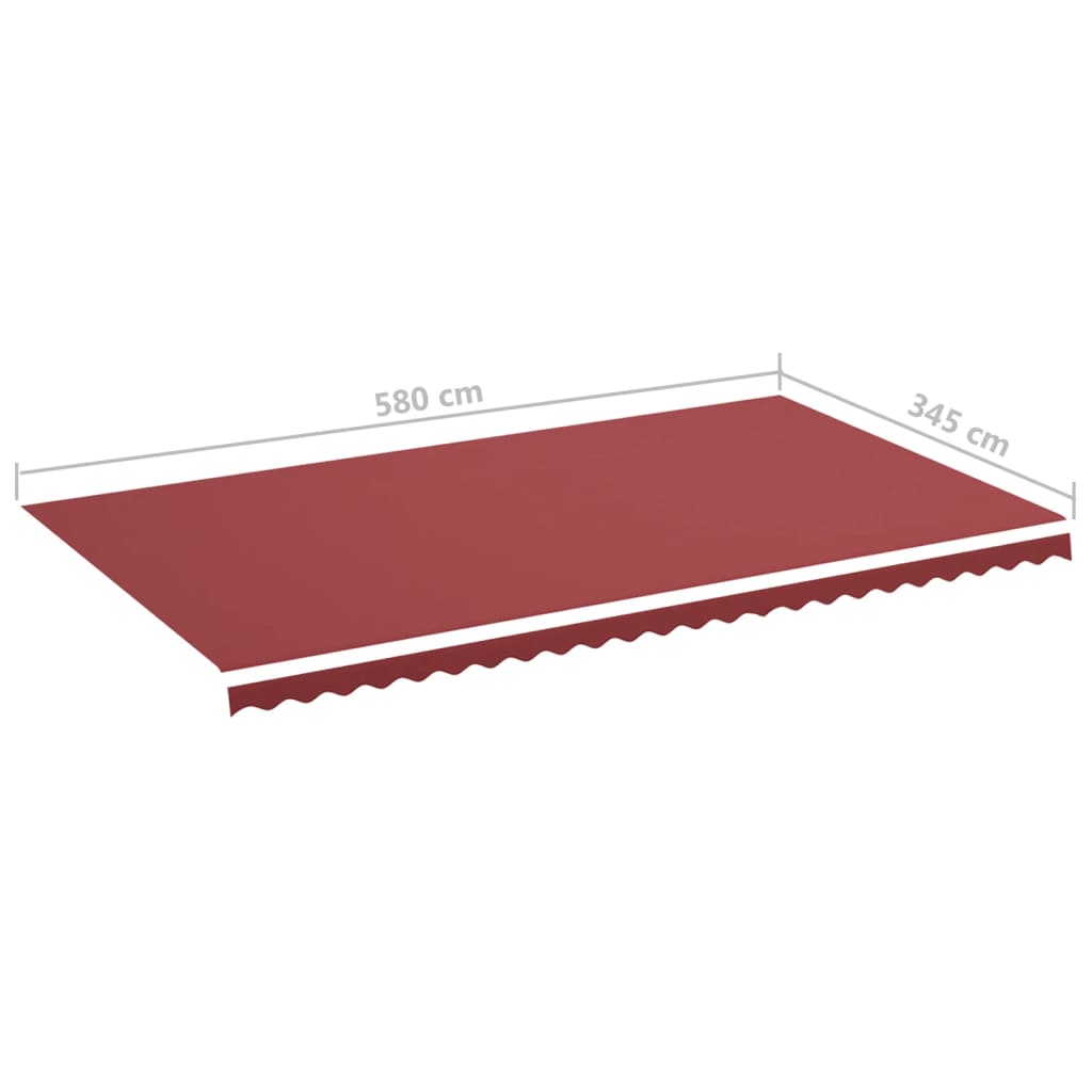 udskiftningsdug til markise 600x350 cm polyester bordeauxfarvet
