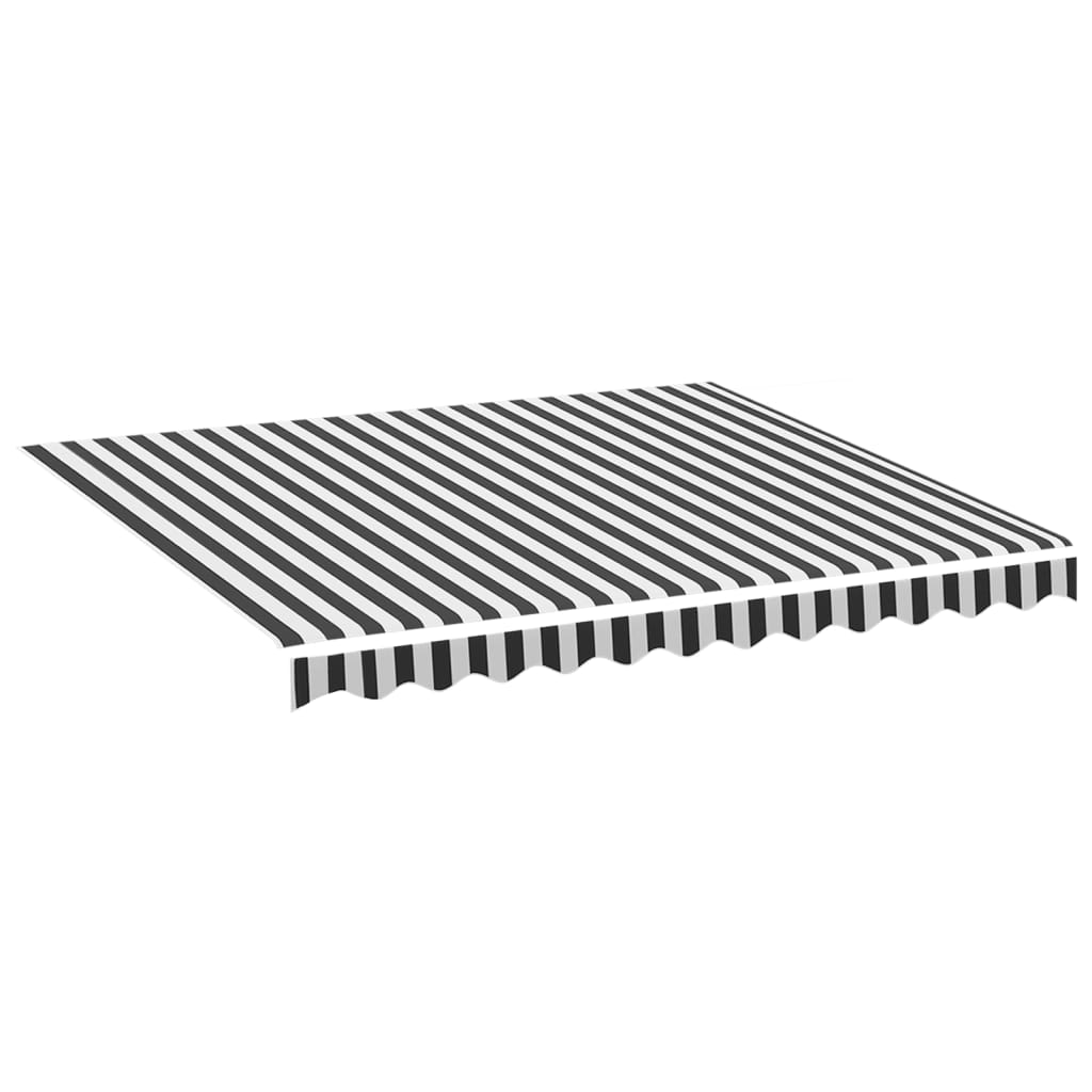 udskiftningsdug til markise 300x250 cm polyester antracitgrå og hvid
