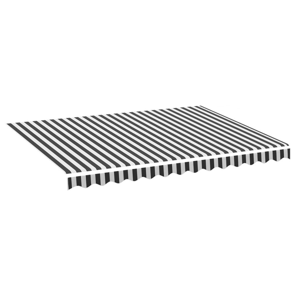 udskiftningsdug til markise 350x250 cm polyester antracitgrå og hvid