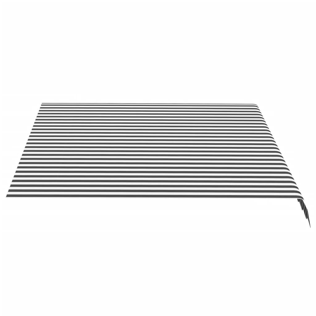 udskiftningsdug til markise 350x250 cm polyester antracitgrå og hvid