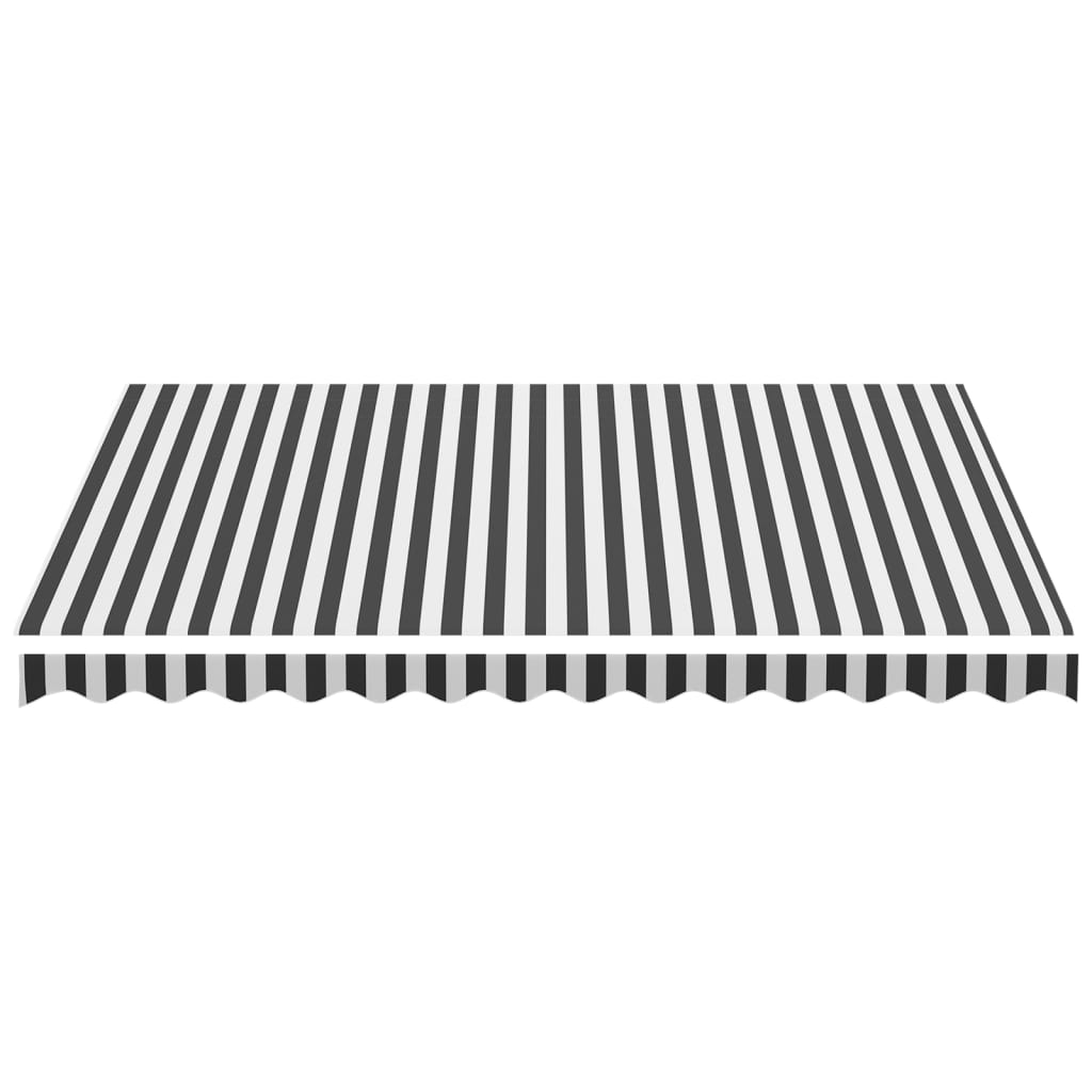 udskiftningsdug til markise 350x250 cm polyester antracitgrå og hvid