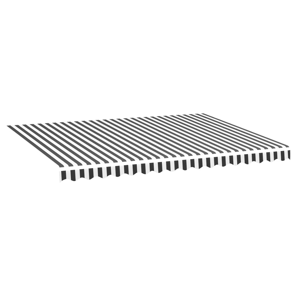 udskiftningsdug til markise 400x300 cm polyester antracitgrå og hvid