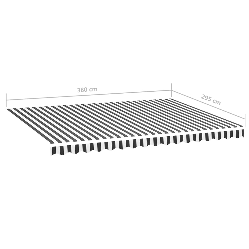 udskiftningsdug til markise 400x300 cm polyester antracitgrå og hvid