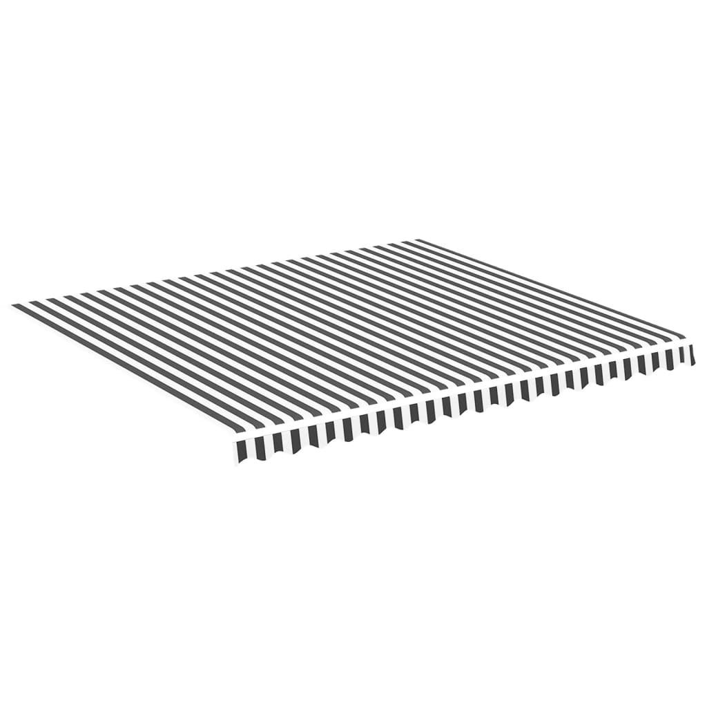 udskiftningsdug til markise 400x350 cm polyester antracitgrå og hvid