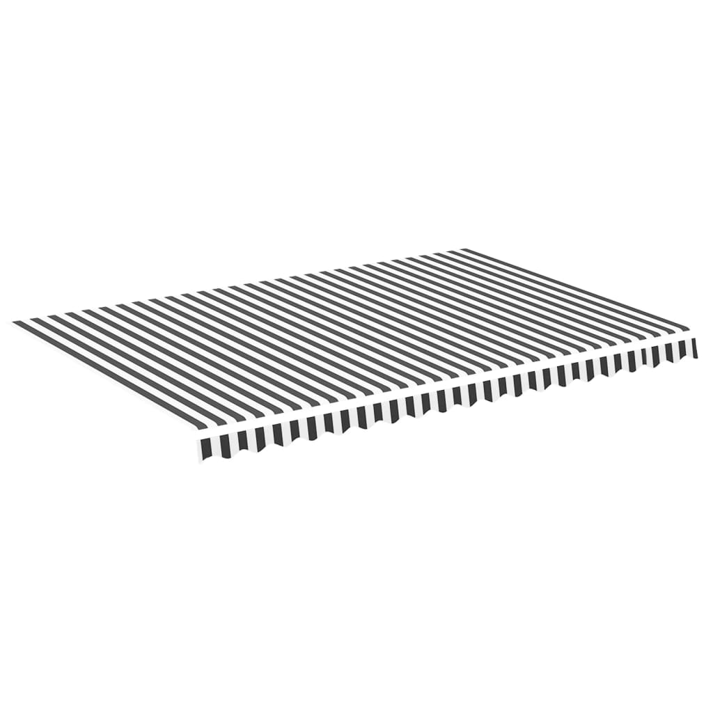 udskiftningsdug til markise 450x300 cm polyester antracitgrå og hvid