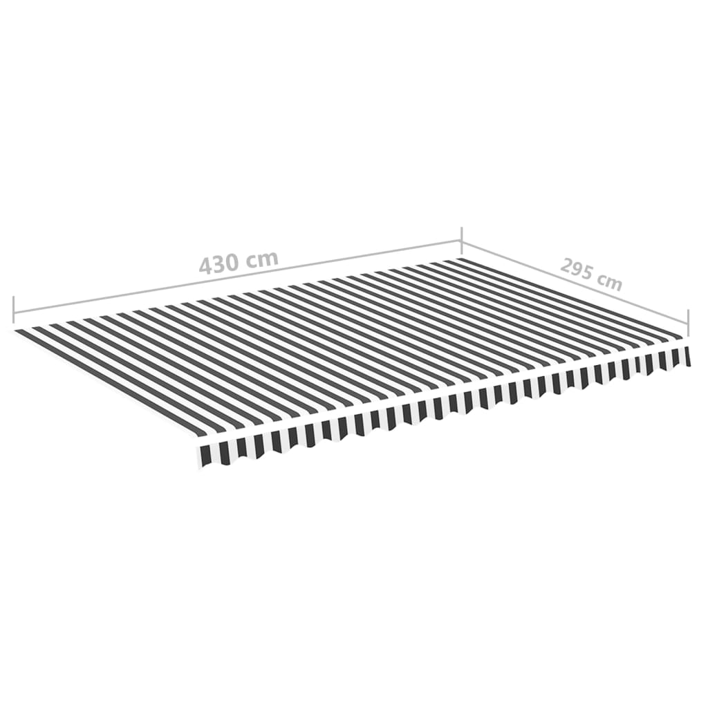 udskiftningsdug til markise 450x300 cm polyester antracitgrå og hvid