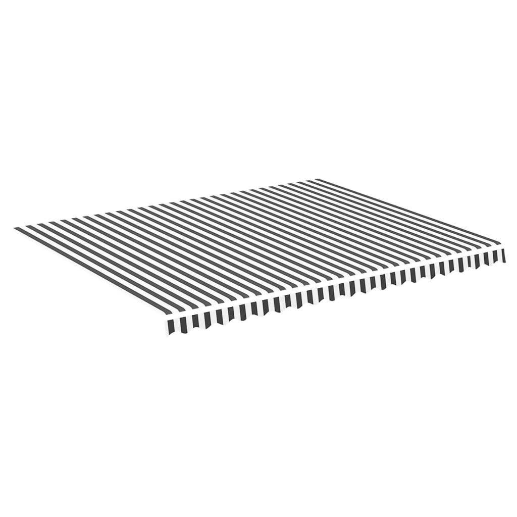 udskiftningsdug til markise 450x350 cm polyester antracitgrå og hvid