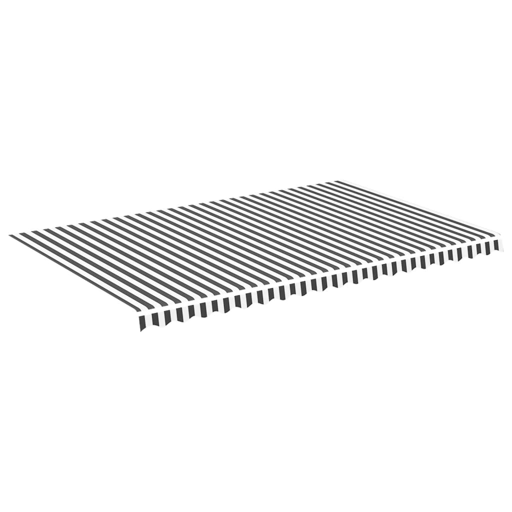 udskiftningsdug til markise 500x300 cm polyester antracitgrå og hvid