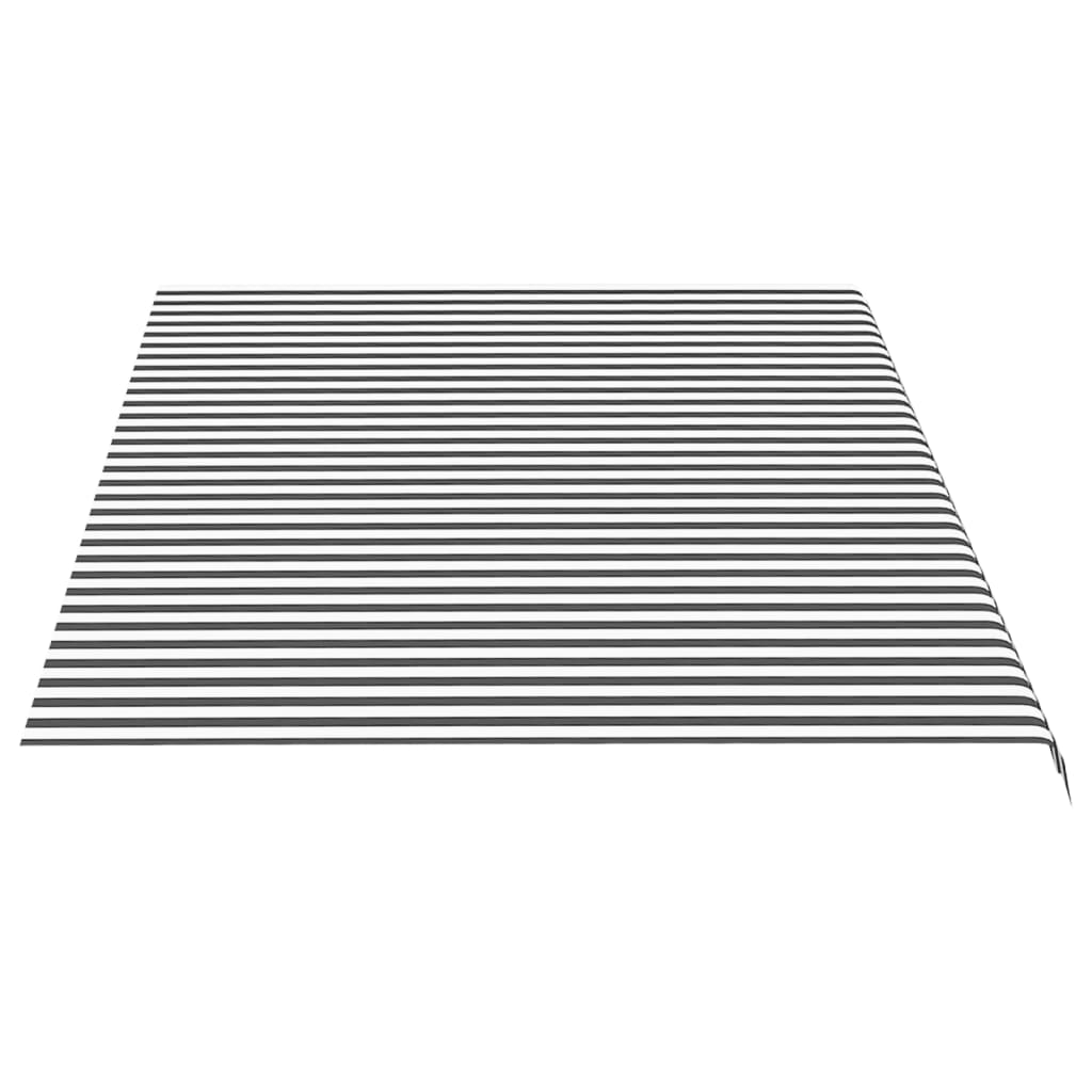 udskiftningsdug til markise 500x300 cm polyester antracitgrå og hvid