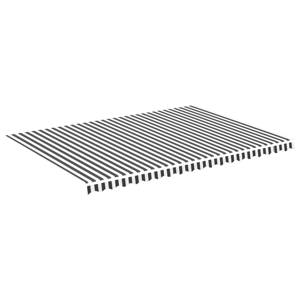 udskiftningsdug til markise 500x350 cm polyester antracitgrå og hvid