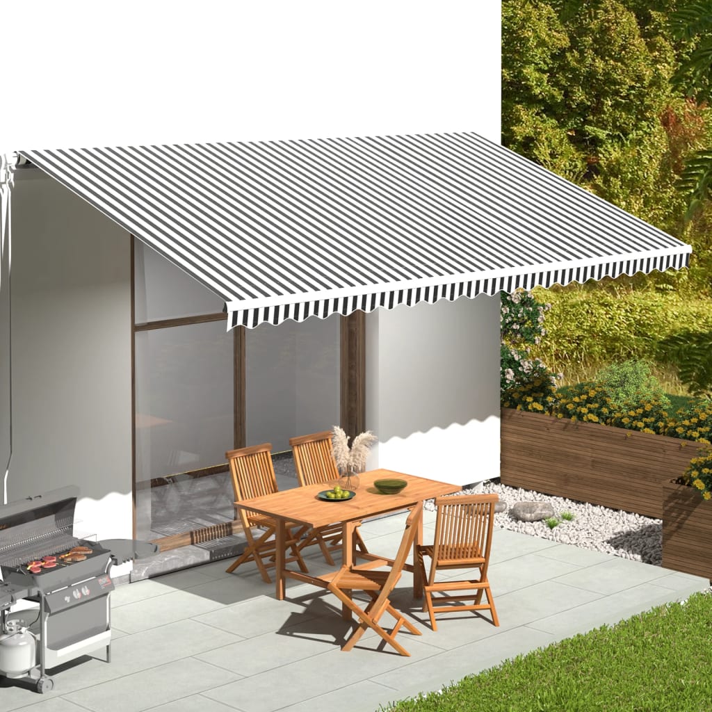 udskiftningsdug til markise 600x300 cm polyester antracitgrå og hvid