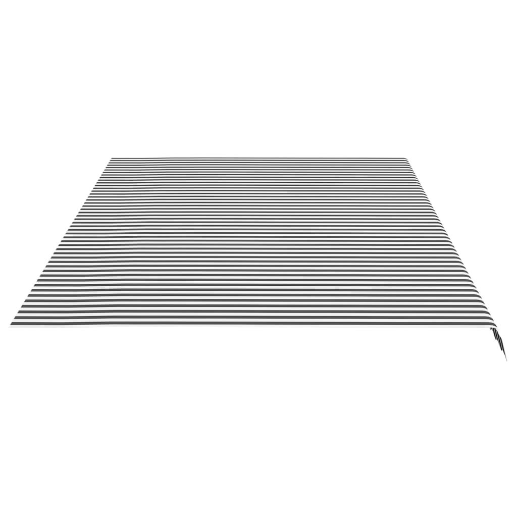 udskiftningsdug til markise 600x350 cm polyester antracitgrå og hvid