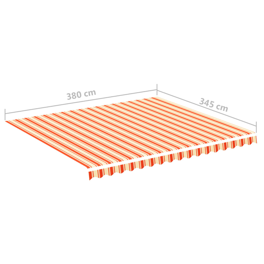 udskiftningsdug til markise 400x350 cm polyester gul og orange