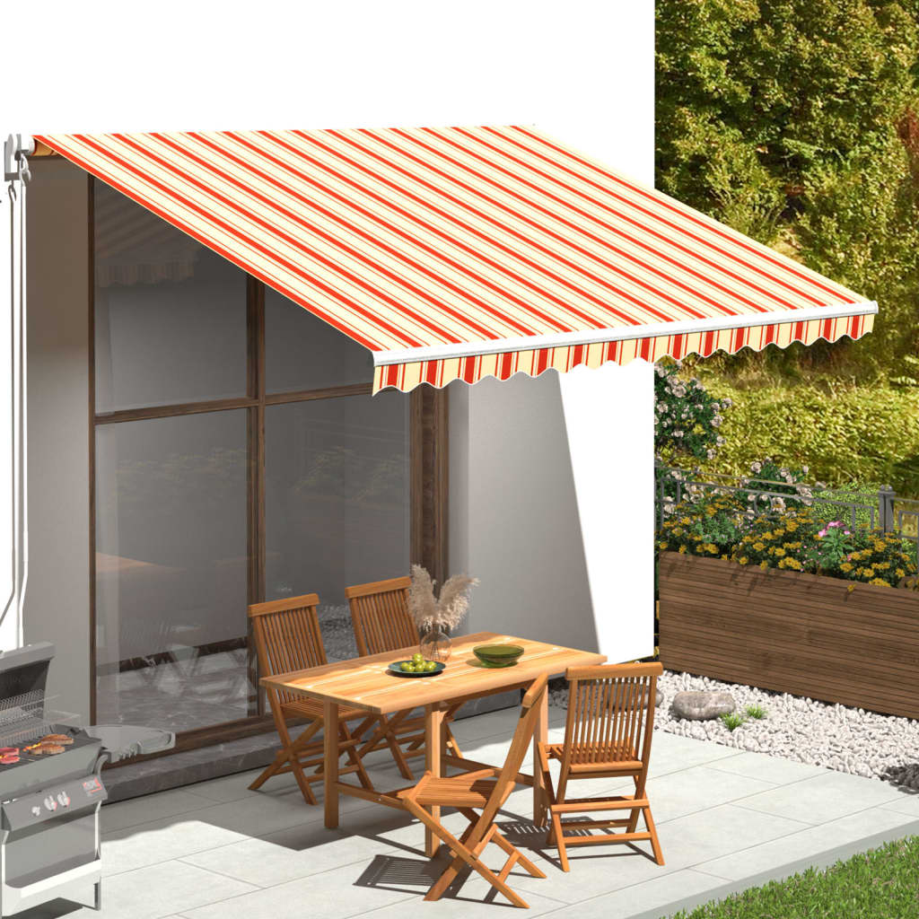 udskiftningsdug til markise 400x350 cm polyester gul og orange