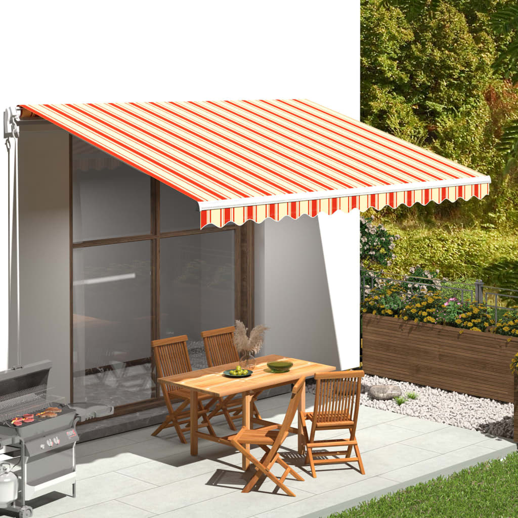 udskiftningsdug til markise 4,5x3,5 m polyester gul og orange
