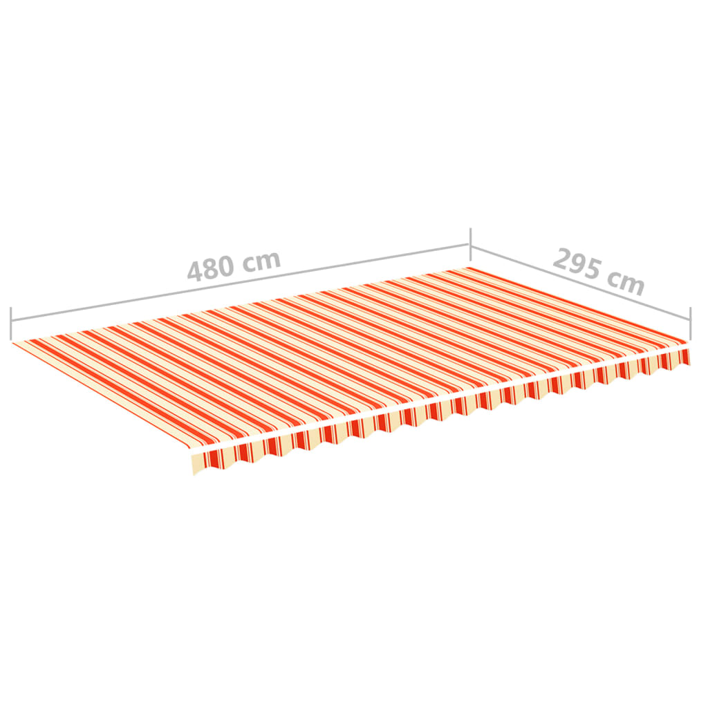 udskiftningsdug til markise 500x300 cm polyester gul og orange