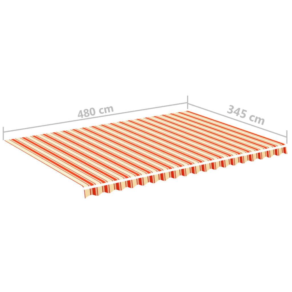 udskiftningsdug til markise 500x350 cm polyester gul og orange