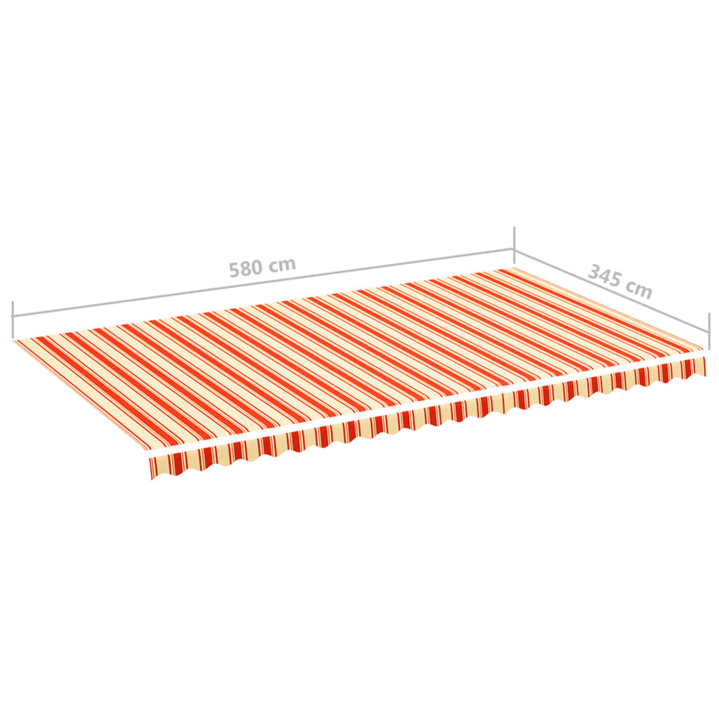 udskiftningsdug til markise 600x350 cm polyester gul og orange