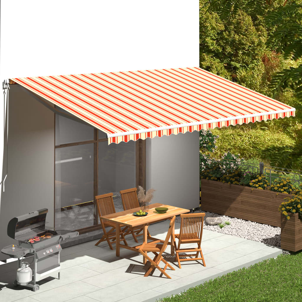 udskiftningsdug til markise 600x350 cm polyester gul og orange