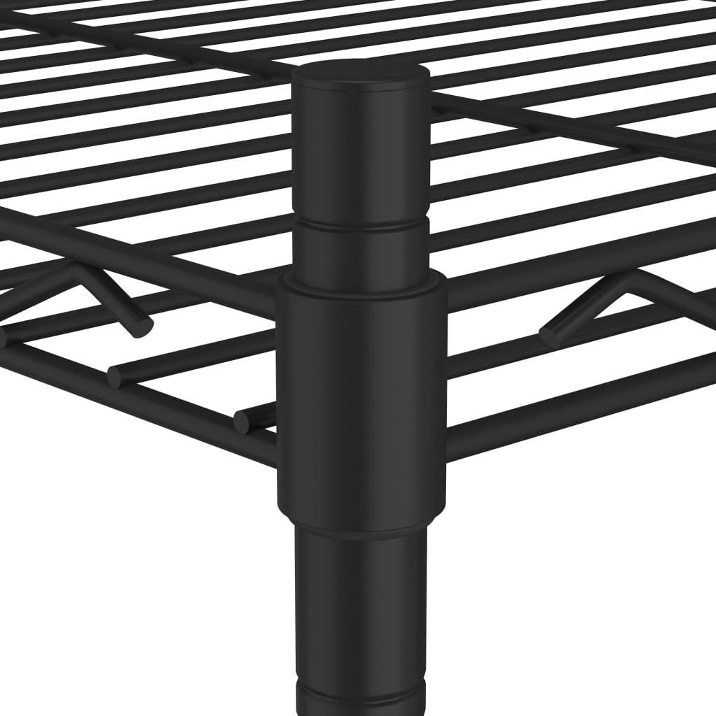 opbevaringsstativ med 3 hylder 60x35x76 cm 150 kg sort