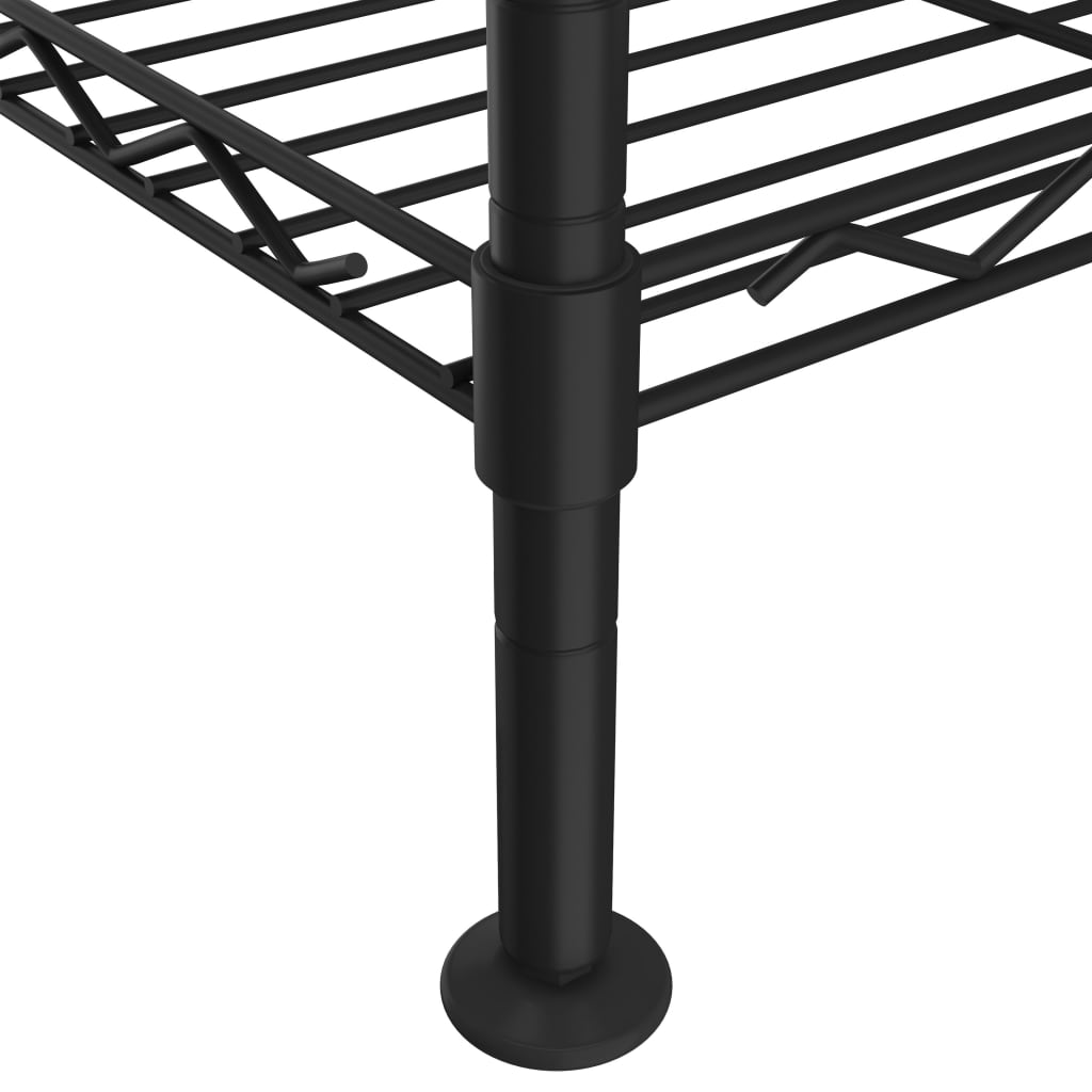 opbevaringsstativ med 3 hylder 60x35x76 cm 150 kg sort