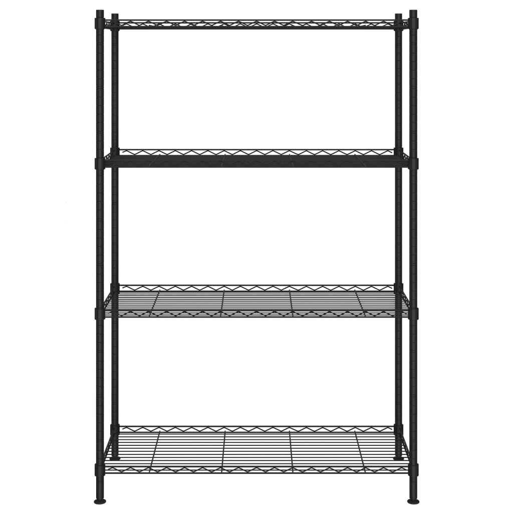 opbevaringsstativ med 4 hylder 90x35x137 cm 200 kg sort