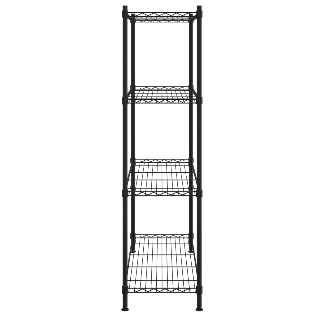 opbevaringsstativ med 4 hylder 90x35x137 cm 200 kg sort