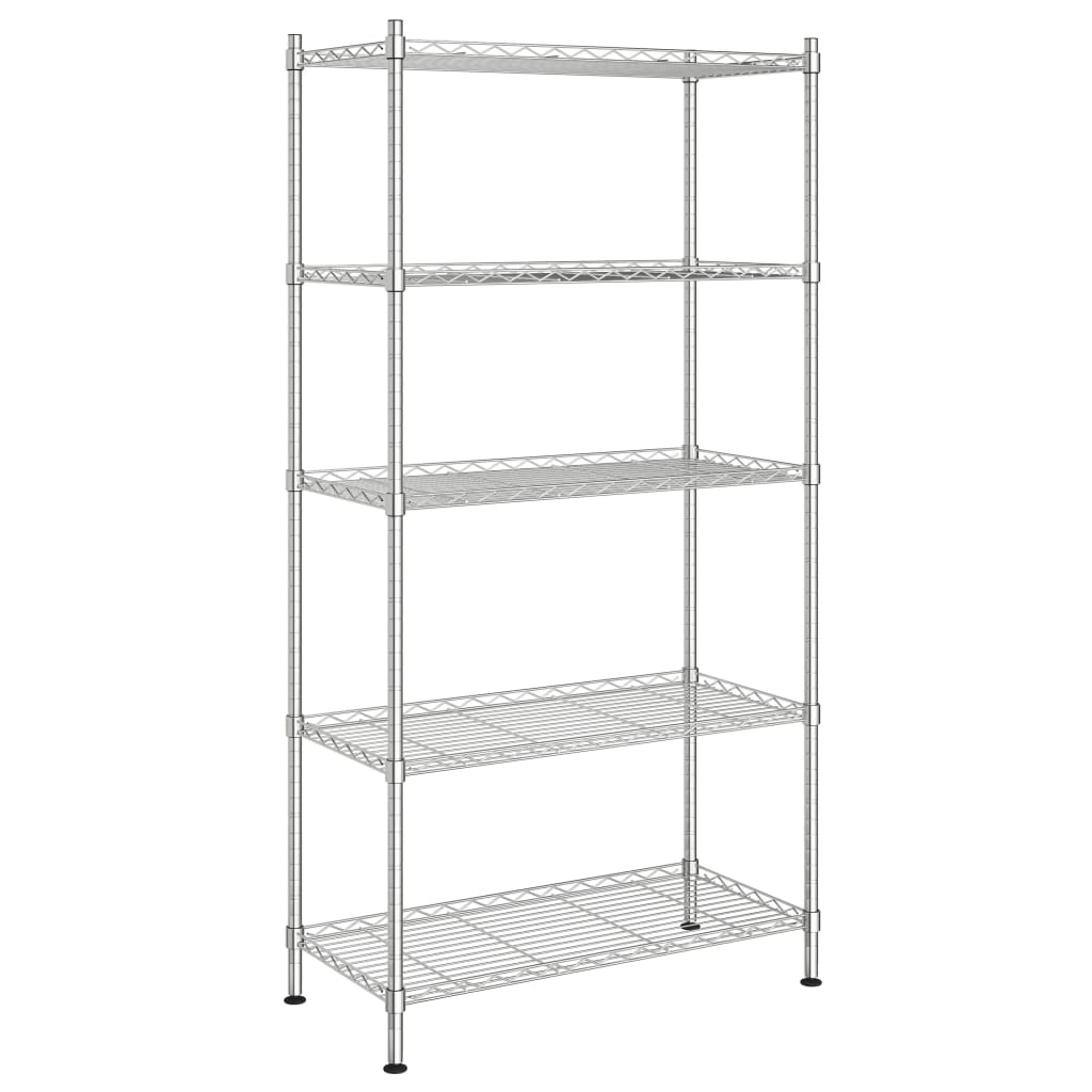 opbevaringsstativ med 5 hylder 90x35x180 cm 250 kg krom