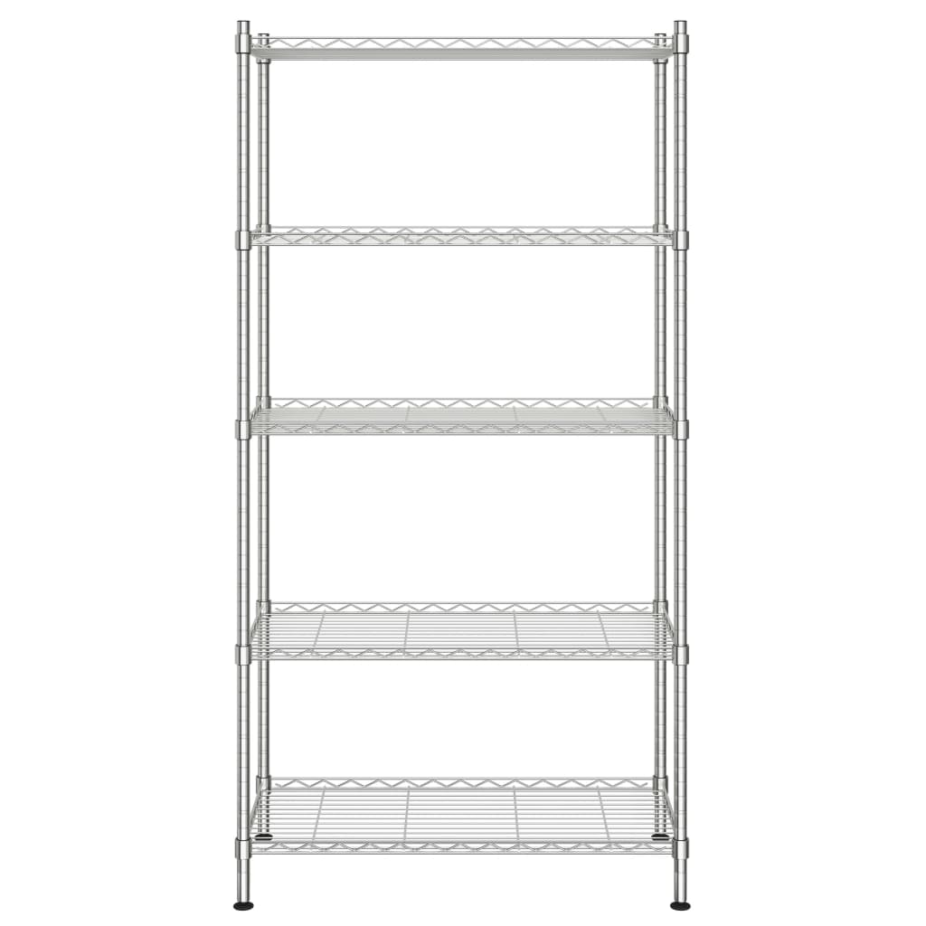 opbevaringsstativ med 5 hylder 90x35x180 cm 250 kg krom