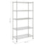 opbevaringsstativ med 5 hylder 90x35x180 cm 250 kg krom