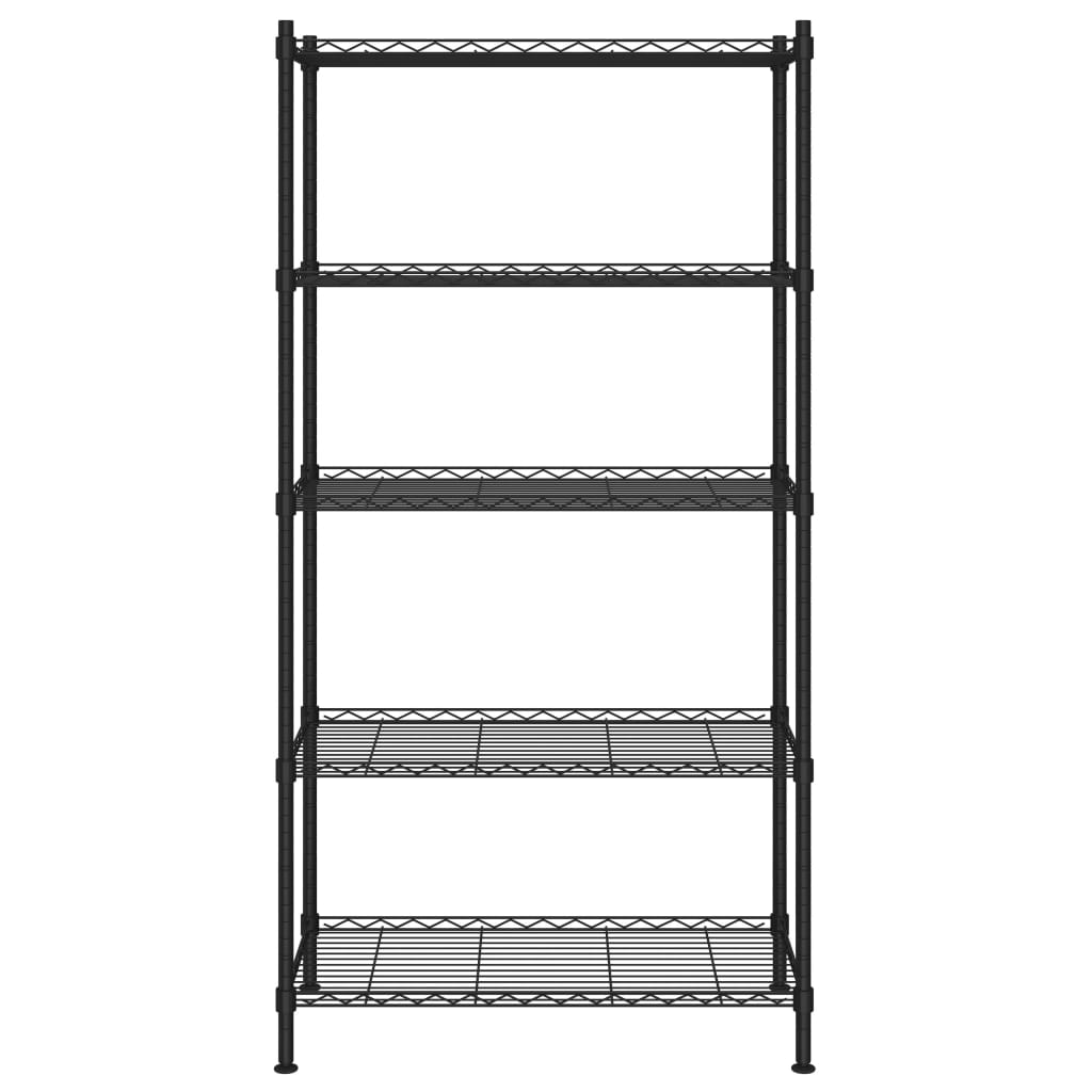 opbevaringsstativ med 5 hylder 90x35x180 cm 250 kg sort