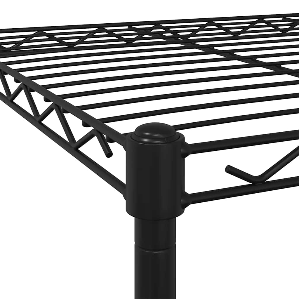 opbevaringsstativ med 3 hylder og hjul 60x35x81 cm 150 kg sort