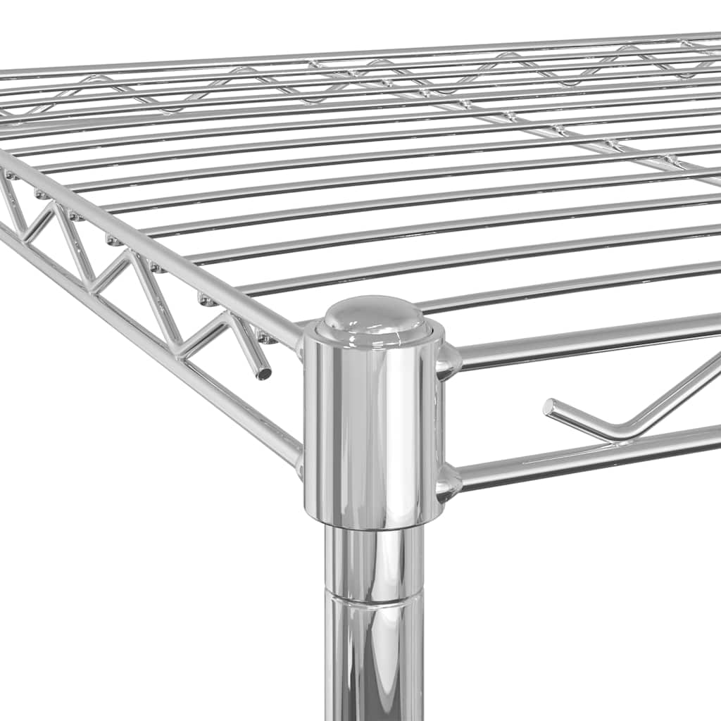 opbevaringsstativ med hjul 90x35x142 cm 200 kg 4 niveauer krom