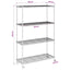 opbevaringsstativ med hjul 90x35x142 cm 200 kg 4 niveauer krom