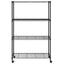 opbevaringsstativ med 4 hylder og hjul 90x35x142 cm 200 kg sort