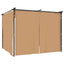 pavillon med gardiner 3x3 m stål gråbrun