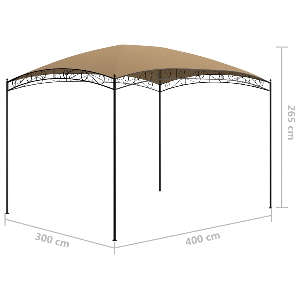pavillon 3x4x2,65 m 180 g/m² gråbrun