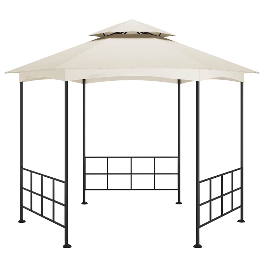 pavillon med sidevægge 3,1x2,7 m cremefarvet