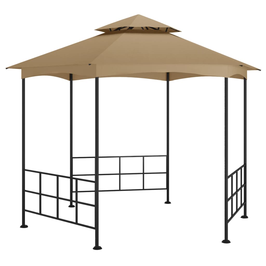 pavillon med sidevægge 3,1x2,7 m gråbrun