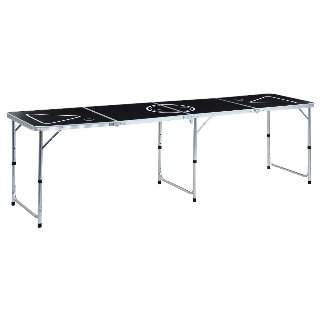 foldbart beer pong-bord med kopper og bolde 240 cm