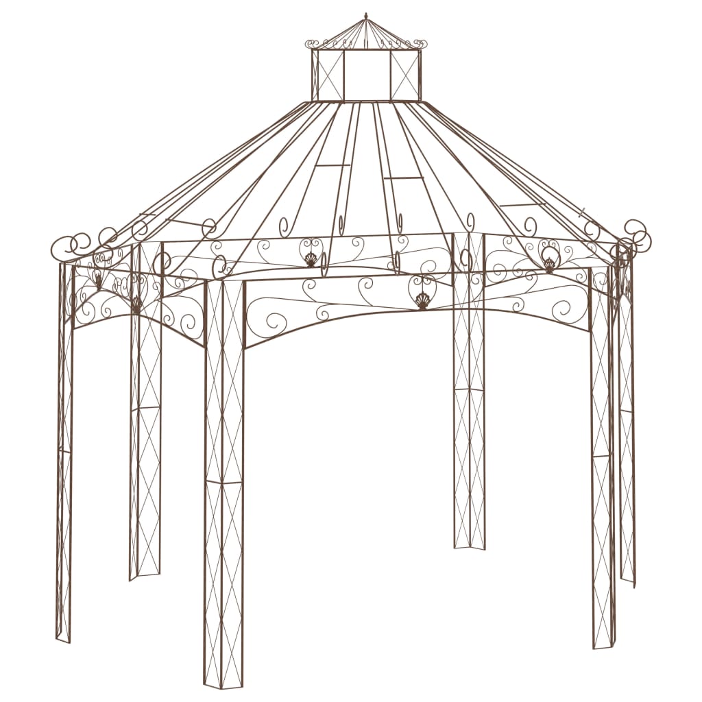 havepavillon 400x258x378 cm jern antikbrun