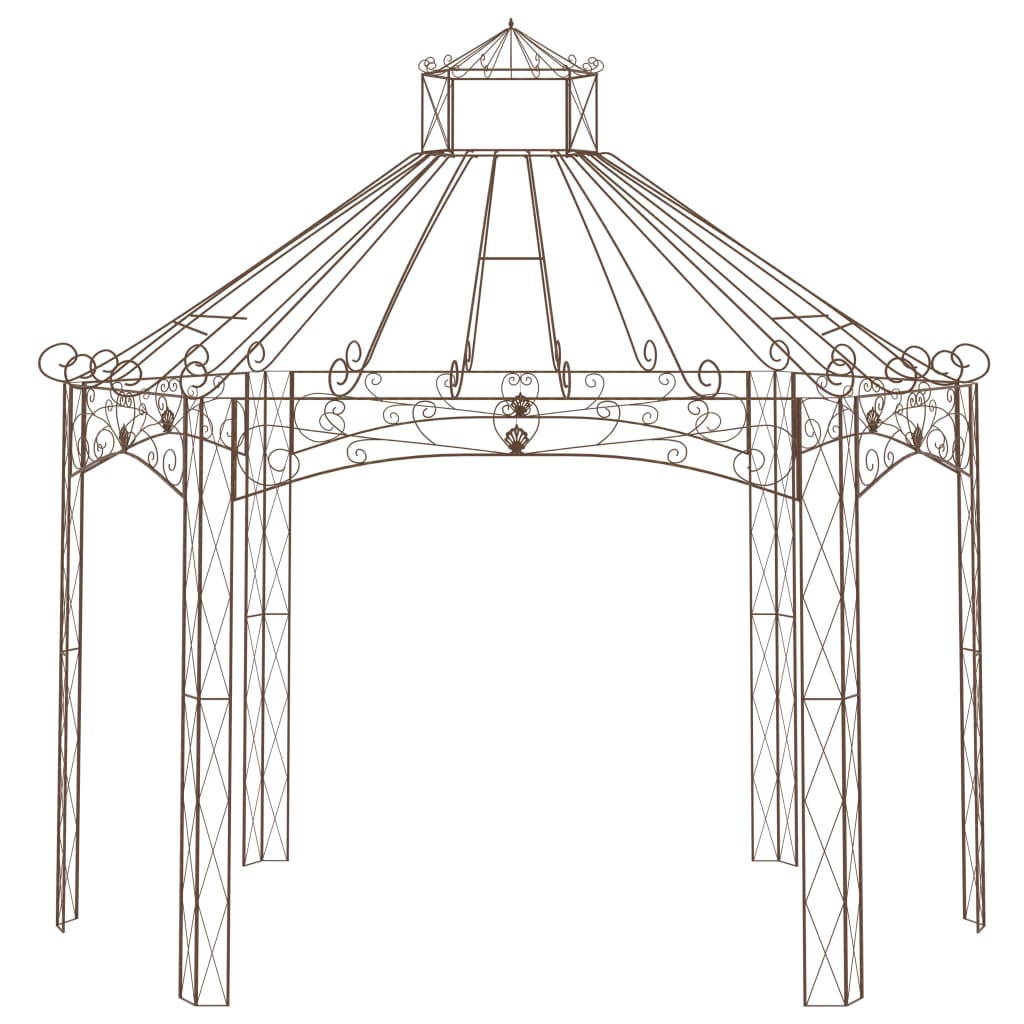havepavillon 400x258x378 cm jern antikbrun