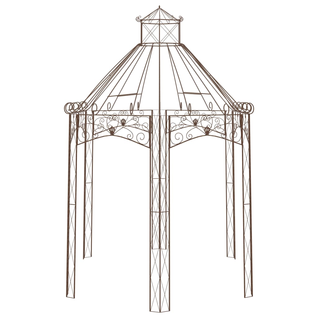 havepavillon 400x258x378 cm jern antikbrun