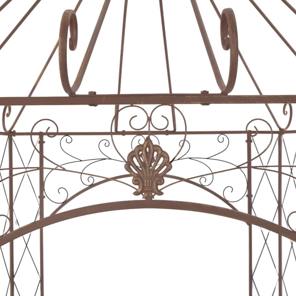havepavillon 400x258x378 cm jern antikbrun