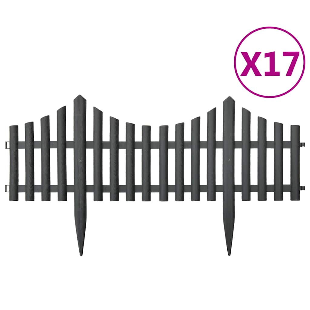 bedhegn 17 stk. 10 m PP antracitgrå